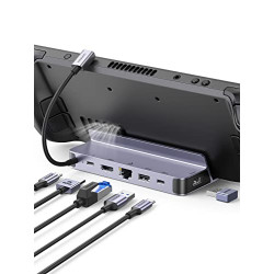 Steam Deck Dock, 6-in-1 USB C Docking Station
