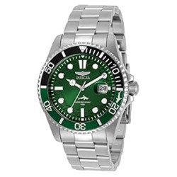 Invicta Men's 30808 Pro Diver Quartz 3 Hand Green Dial Watch