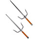 Japanese Deluxe Round Chrome Forged Fire Steel SAIS - Pair