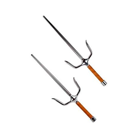 Japanese Deluxe Round Chrome Forged Fire Steel SAIS - Pair