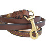 Leather Braided Dog Leash, Brown 4ft x 1/2 Inch Wide