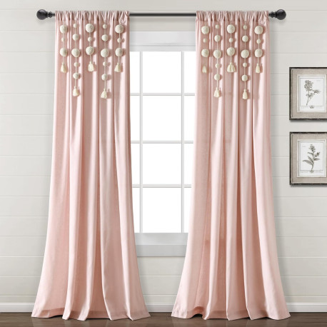 Window Curtain Panel (Single Panel), 84" L x 52" W, Blush