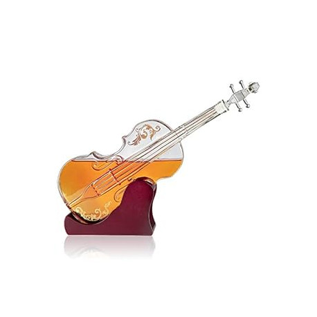 Glass Violin Decanter, Mahogany Base