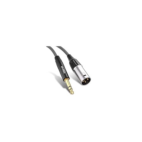 1/4" to XLR Cable, 6.35mm TRS to XLR Male Nylon Braid