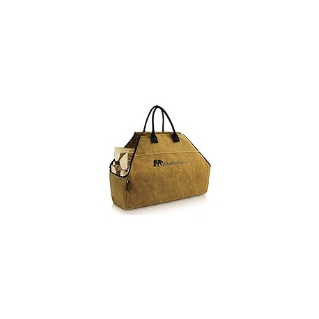 Heavy Duty Waxed Canvas Log Carrier Tote Bag