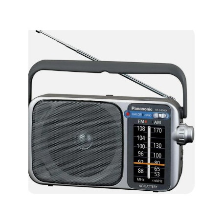Panasonic RF-2400D Portable AM/FM Radio - Battery & AC Powered, Silver