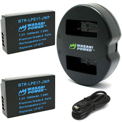 LP-E17 Battery (2-Pack) and Dual USB Charger for Canon LP-E17