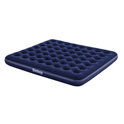 Comfort Quest Flocked King Size Air Bed 80 X 72 X 8.5 Inch Blue