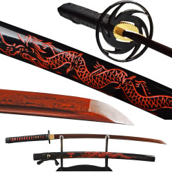 Katana Warrior Sword Damascus Folded Steel Blade