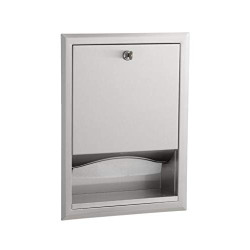 Stainless Steel Recessed Paper Towel Dispenser, Satin Finish, 17-3/16" Height, 12-3/4" Width