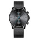 Mens Watch Fashion Sleek Minimalist Quartz Analog Mesh Stainless