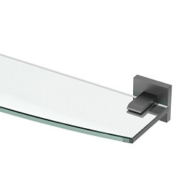 Elevate Bathroom 8mm Tempered Glass Shelf, 20.13", Matte Black
