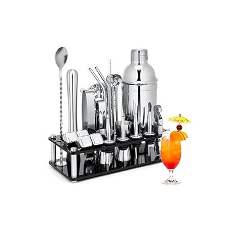 Cocktail Shaker Set, 23-Piece Stainless Steel Bartender Kit