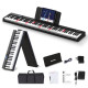 Folding Piano Keyboard, 88 Keys Full Size Semi Weighted Foldable