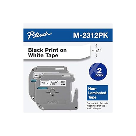 Brother Genuine P-touch M-2312PK Tape, 2 Pack