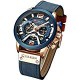 Watch Men with 3 Sub-Dials and Leather Straps, Chronograph Date