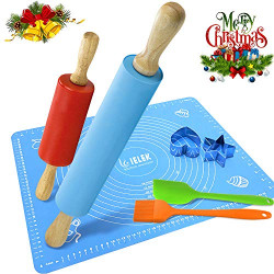 Non-Stick Rolling Pin Silicone Basting Pastry Mat
