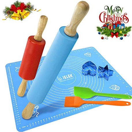 Non-Stick Rolling Pin Silicone Basting Pastry Mat