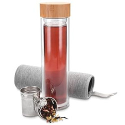 Glass Water Bottle with Tea Infuser