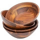 Acacia Wooden Serving Bowls, 7 Inch Set of 4