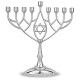 Traditional Classic Geometric Hanukkah Menorah 9"