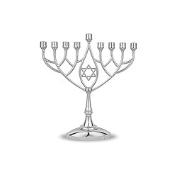 Traditional Classic Geometric Hanukkah Menorah 9"