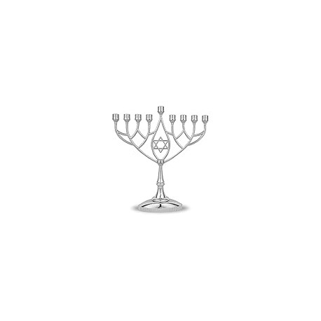 Traditional Classic Geometric Hanukkah Menorah 9"