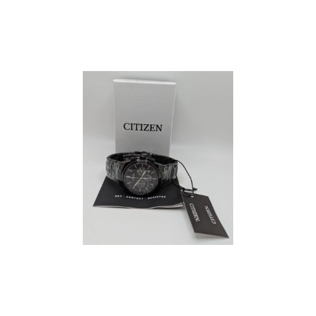 Citizen AN8175-55E Mens Black Quartz Round Analog Chronograph Wristwatch