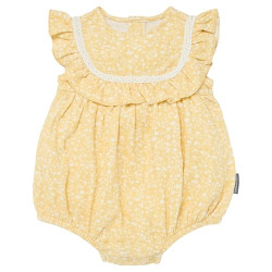 girls Ruffle Bodice Bubble Romper