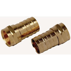 RCA Premium Coax RG6 Quad Shield Crimp-On Connectors - 10 Pack