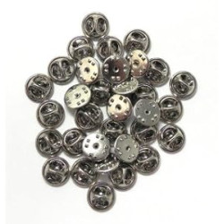 Brass Clutch Badge Insignia Clutches Pin Backs Replacement (Silver, 50 Pieces)