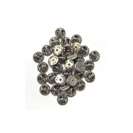 Brass Clutch Badge Insignia Clutches Pin Backs Replacement (Silver, 50 Pieces)