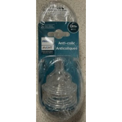 4 Philips Avent 2 2-pk Anti-colic Baby Bottle Slow Flow Nipples 0m+