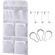 Hanging Mesh Pockets Hold 340oz/1000ml Shampoo Shower Organizer
