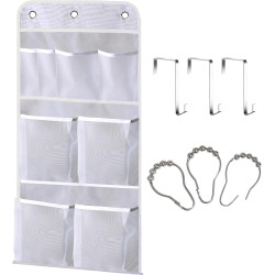 Hanging Mesh Pockets Hold 340oz/1000ml Shampoo Shower Organizer