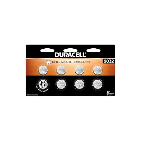 Duracell 2032 Lithium Battery, 8 Count (Pack of 1)
