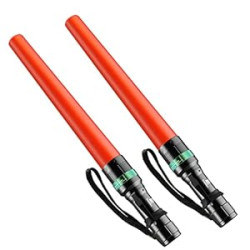 2 Pack Traffic Wand, 16 Inch Flashlight Led Traffic Control Baton