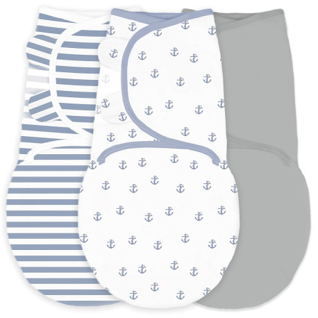 Baby Swaddle Blanket with Adjustable Wrap, Set of 3