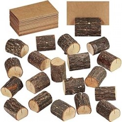 20 Pcs Rustic Wood Place Card Holders