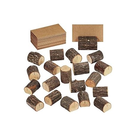 20 Pcs Rustic Wood Place Card Holders