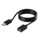 SABRENT 22AWG USB 3.0 Extension Cable A Male to A Female [Black] 6 Feet (CB-3060)