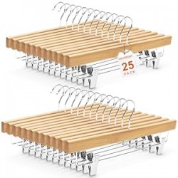 Premium Wooden Pants Hangers 25 Pack
