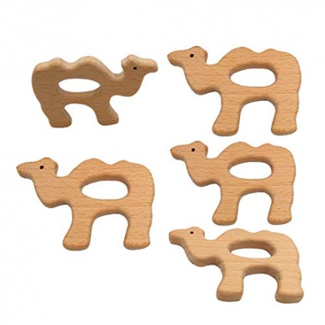 Natural Wooden Camel Teether Toys Pendant