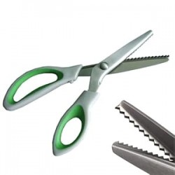 Green Pinking Shears Comfort Grips Crafts Zig Zag Cut Sewing Scissors