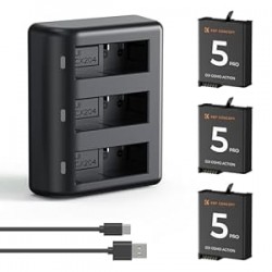 Osmo Action 5 Pro/4/3 Battery Charger, 3-Pack 2100mAh