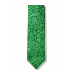 Men's Microfiber Green Computer Science Circuit Board Geek Necktie