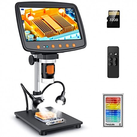 Digital Microscope with 7" LCD Screen,1500X Magnification Soldering Microscope