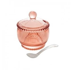 Pearl Crystal Beaded Sugar Bowl