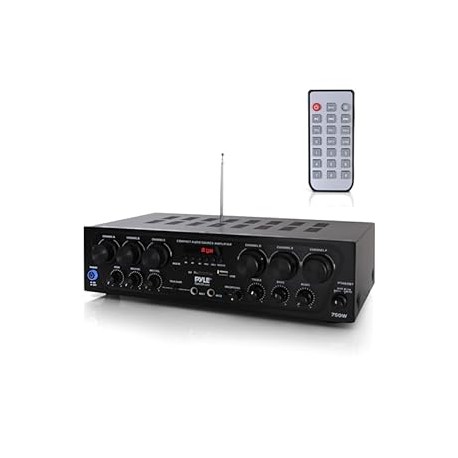 Pyle Wireless Bluetooth Home Audio Amplifier System-Upgraded 6 Channel 750 Watt