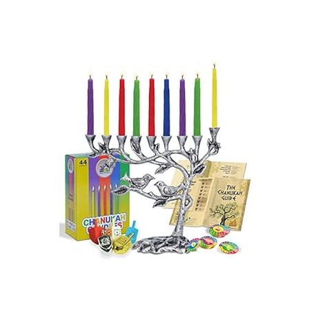 Tree of Life Menorah Set for Hanukkah